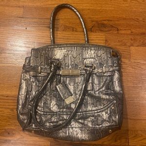 Ivanka Trump purse, metallic snakeskin, shoulder bag